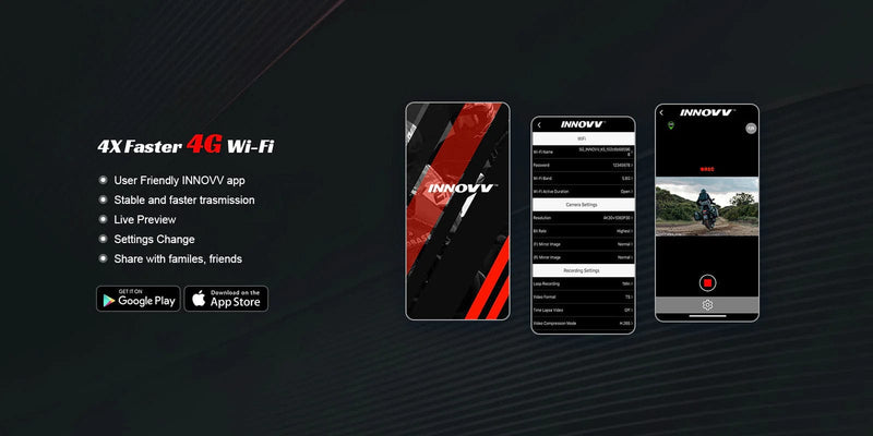 Innovv Innovv K6 Moto dashcam WIFI 2K 1080P 30FPS Dashcam